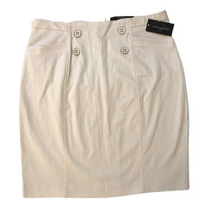 89th & Madison, White Pencil Skirt, Button detail, 14, NWT